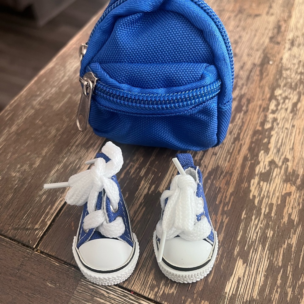 Blue Mini Backpack and Sneakers Set